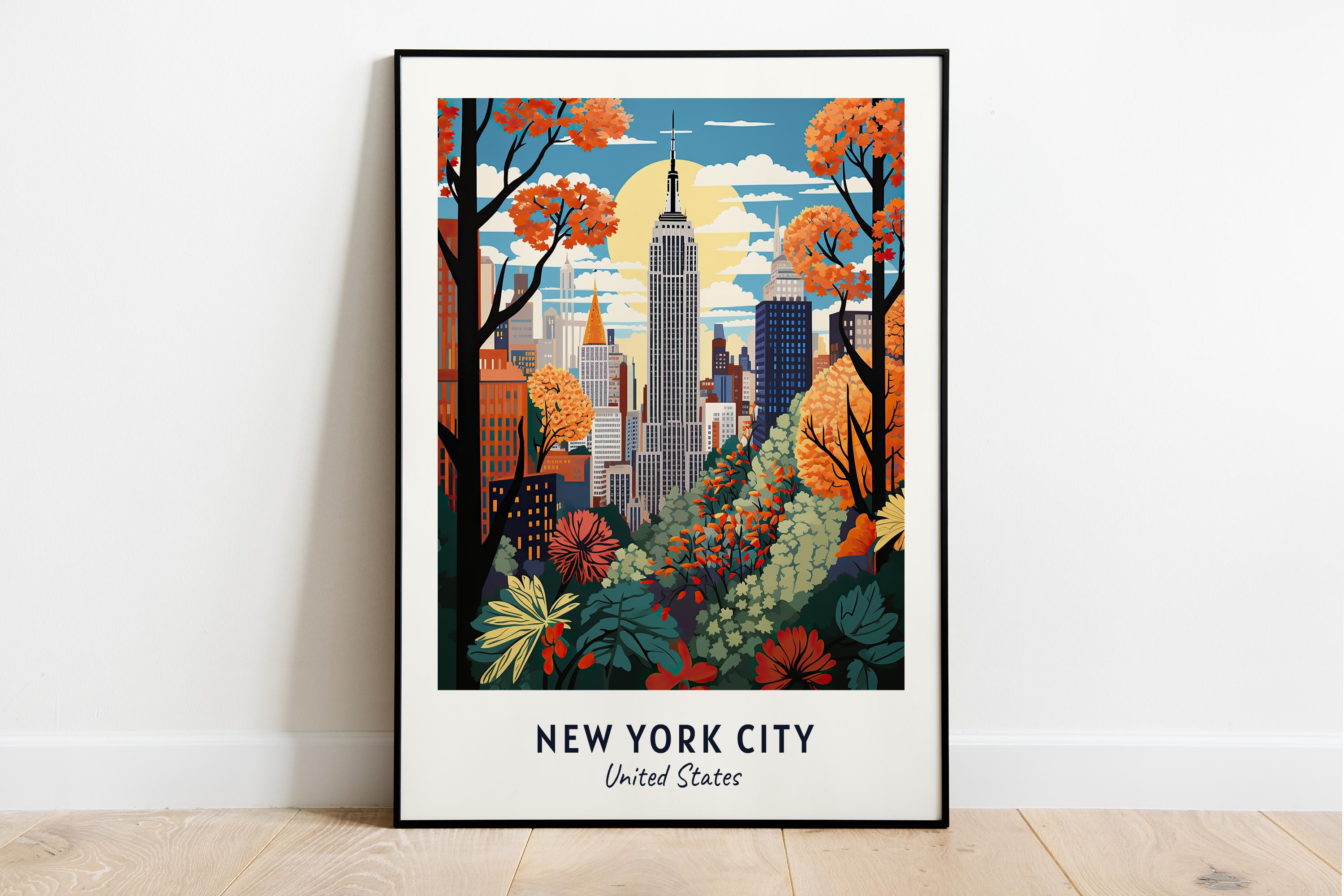 New York City Travel Print Wall Art, New York City - United States City Print, New York City Travel Gift, New York City City Poster