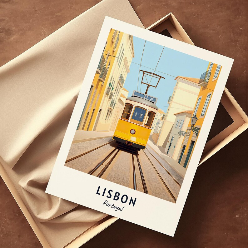 Lisbon Travel Poster Portugal Print Wall Art City Print Cityscape Artwork Travel Wall Decor Digital Download Travel Gift image 2