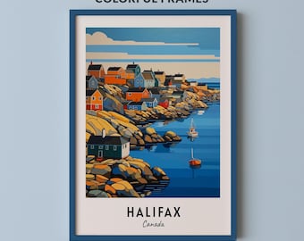 Halifax Reise Poster Kanada Druck Wand Kunst Großstadt Druck Stadtbild Kunstwerk Reise Wand dekor Digitaler Download Reisegeschenk