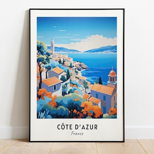 Côte d’Azur Travel Print, Côte d’Azur - France Travel Gift, Printable City Poster, Digital Download, Wedding Gift, Birthday Present