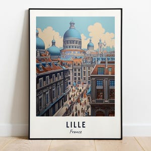 Lille Travel Print Wall Art, Lille - France City Print, Lille Travel Gift, Lille City Poster, Digital Download, Travel Gift, Wedding Gift