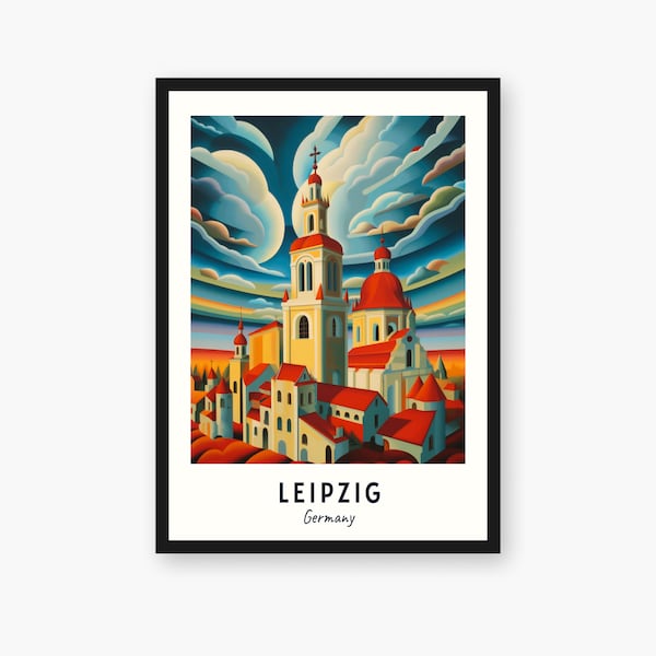 Leipzig Travel Print, Leipzig - Germany Travel Gift, Printable City Poster, Digital Download, Wedding Gift, Birthday Present