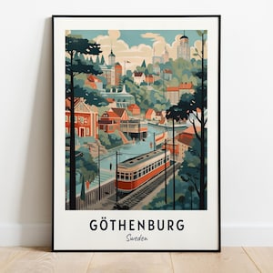 Pretpark Liseberg Travel Print Wall Art, Göteborg - Zweden City Print, Pretpark Liseberg reiscadeau, digitale download
