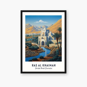 Ras Al Khaimah Travel Print, Ras Al Khaimah United Arab Emirates Travel Gift, Printable City ...