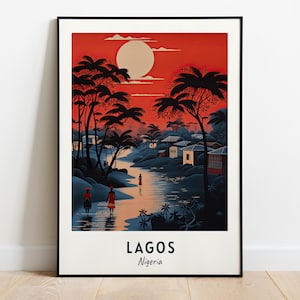 Lagos Travel Print Wall Art, Lagos - Nigeria City Print, Lagos Travel Gift, Lagos City Poster, Digital Download, Travel Gift, Wedding Gift