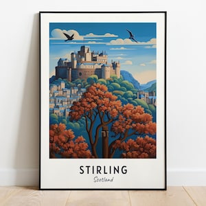 Stirling Castle Travel Print Wall Art, Stirling - Scotland City Print, Stirling Castle Travel Gift, Stirling Castle Poster, Digital Download