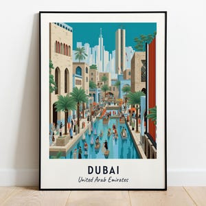 Dubai Travel Poster Dubai Mall Wall Art United Arab Emirates Print Cityscape Artwork Travel Wall Decor Digital Download Travel Gift