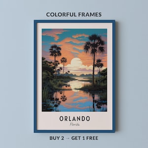 Orlando Travel Poster Florida Print Wall Art City Print Cityscape Artwork Travel Wall Decor Digital Download Travel Gift