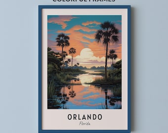 Orlando Travel Poster Florida Print Wall Art City Print Cityscape Artwork Travel Wall Decor Digital Download Travel Gift