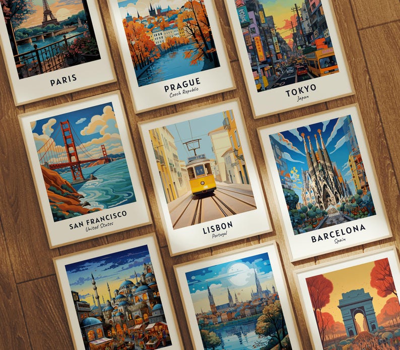 Lisbon Travel Poster Portugal Print Wall Art City Print Cityscape Artwork Travel Wall Decor Digital Download Travel Gift image 6