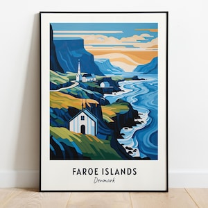 Denmark, Faroe Islands Travel Print Wall Art, Faroe Islands - Denmark City Print, Denmark, Faroe Islands Travel Gift, Denmark, Travel Gift