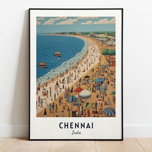 Marina Beach Reisedruck, Wandkunst, Chennai - India City Print, Marina Beach Reisegeschenk, Marina Beach Poster, digitaler Download, Reisegeschenk
