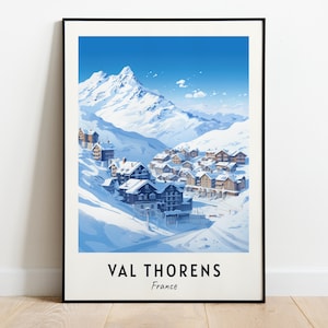 Val Thorens Travel Print, Val Thorens Ski Poster, France Ski Poster, Val Thorens Digital Download, Ski Resort Print
