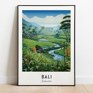 Bali Travel Print Wall Art, Bali - Indonesia City Print, Bali Travel Gift, Bali City Poster, Digital Download, Travel Gift, Bali Home Decor