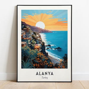 Alanya Travel Print Wall Art, Alanya - Turkey City Print, Alanya Travel Gift, Alanya City Poster, Digital Download, Travel Gift, Wall Art