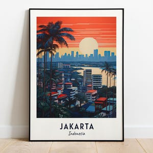 Jakarta Travel Print Wall Art, Jakarta - Indonesia City Print, Jakarta Travel Gift, Jakarta City Poster, Digital Download, Travel Gift