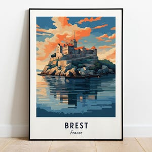 Brest Travel Print Wall Art, Brest - France City Print, Brest Travel Gift, Brest City Poster, Digital Download, Travel Gift, Wedding Gift