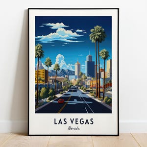 Impresión de pared de Las Vegas, impresión de la ciudad de Las Vegas - Nevada, regalo de viaje a Las Vegas, póster de la ciudad de Las Vegas, descarga digital, regalo de viaje
