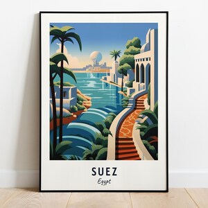 Suez Canal Travel Print Wall Art, Suez - Egypt City Print, Suez Canal Travel Gift, Suez Canal Poster, Digital Download, Travel Gift