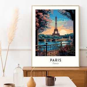 Póster de viaje de París, Francia, impresión de arte de pared, impresión de ciudad, paisaje urbano, obra de arte, decoración de pared de viaje, descarga digital, regalo de viaje imagen 5
