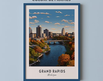 Grand Stromschnelle Reise Poster Missouri Druck Wand Kunst City Druck Stadtbild Kunstwerk Reise Wand Dekor Digital Download Reisegeschenk