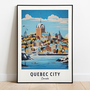 Impression d'art mural voyage de la ville de Québec, ville de Québec - impression de la ville du Canada, cadeau de voyage de la ville de Québec, affiche de la ville de Québec, téléchargement numérique