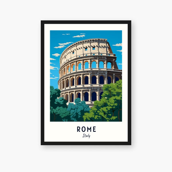 Rome Travel Print, Rome - Italy Travel Gift, Printable City Poster, Digital Download, Wedding Gift, Birthday Present