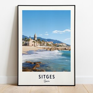 Sitges Travel Print Wall Art, Sitges - Spain City Print, Sitges Travel Gift, Sitges City Poster, Digital Download, Travel Gift, Wedding Gift