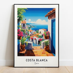 Costa Blanca, Spain Travel Print Wall Art, Costa Blanca - Spain City Print, Costa Blanca, Spain Travel Gift, Costa Blanca, Spain Poster