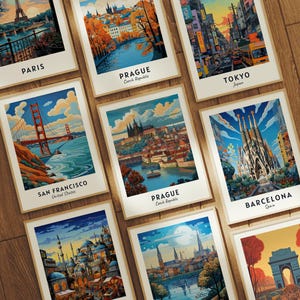 Prague Travel Poster Prague Castle Wall Art Czech Republic Print Cityscape Artwork Travel Wall Decor Digital Download Travel Gift image 7
