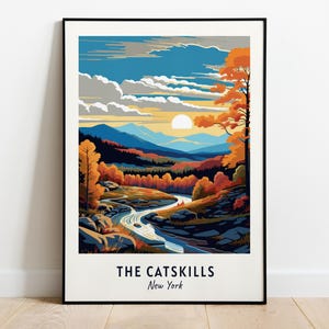 Stampa artistica da parete The Catskills Travel, The Catskills - Stampa di New York City, The Catskills Travel Gift, The Catskills City Poster, Regalo da viaggio