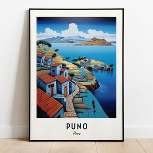 Lake Titicaca Travel Print Wall Art, Puno - Peru City Print, Lake Titicaca Travel Gift, Lake Titicaca Poster, Digital Download, Travel Gift