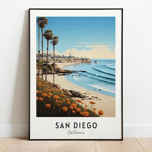 San Diego Travel Print Wall Art, San Diego - California City Print, San Diego Travel Gift, San Diego City Poster, Digital Download, Wall Art