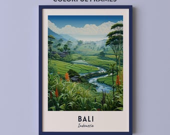 Bali Travel Poster Indonesia Print Wall Art City Print Cityscape Artwork Travel Wall Decor Digital Download Travel Gift