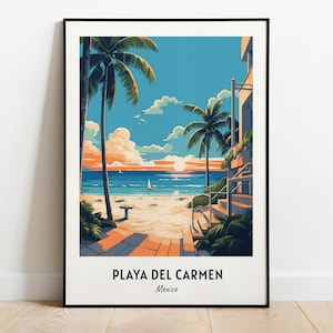 Playa Del Carmen Travel Print Wall Art, Playa Del Carmen - Mexico City Print, Playa Del Carmen Travel Gift, Playa Del Carmen City Poster