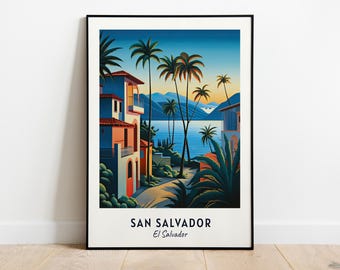 San Salvador Travel Print Wall Art, San Salvador - El Salvador City Print, San Salvador Travel Gift, San Salvador City Poster, Travel Gift
