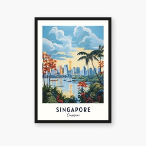 Singapore Travel Print, Singapore - Singapore Travel Gift, Printable City Poster, Digital Download, Wedding Gift, Birthday Present