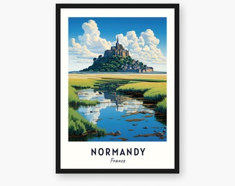 Normandy Travel Print, Normandy - France Travel Gift, Printable City Poster, Digital Download, Wedding Gift, Birthday Present