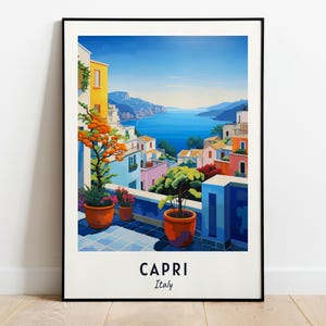 Capri Travel Print Wall Art, Capri - Italy City Print, Capri Travel Gift, Capri City Poster, Digital Download, Travel Gift, Capri Home Decor