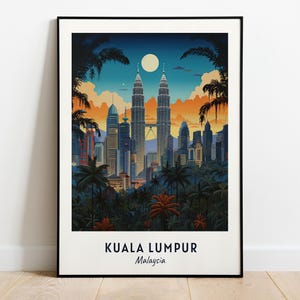 Kuala Lumpur Travel Print Wall Art, Kuala Lumpur - Malaysia City Print, Kuala Lumpur Travel Gift, Kuala Lumpur City Poster, Digital Download