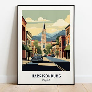 Harrisonburg Travel Print Wall Art, Harrisonburg - Virginia City Print, Harrisonburg Travel Gift, Harrisonburg City Poster, Digital Download