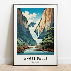 Angel Falls Travel Print Wall Art, Angel Falls - Venezuela City Print, Angel Falls Travel Gift, Angel Falls City Poster, Digital Download