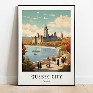 Impression d'art mural voyage de la ville de Québec, ville de Québec - impression de la ville du Canada, cadeau de voyage de la ville de Québec, affiche de la ville de Québec, téléchargement numérique