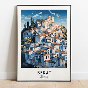 Berat Castle (Unesco World Heritage Site) Travel Print Wall Art, Berat - Albania City Print, Digital Download, Travel Gift, Wedding Gift
