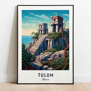 Tulum Ruins Travel Print Wall Art, Tulum - Mexico City Print, Tulum Ruins Travel Gift, Tulum Ruins Poster, Digital Download, Travel Gift