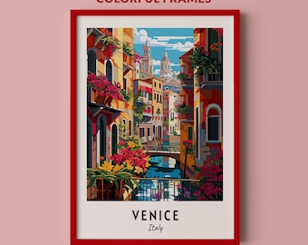 Venice Travel Poster Italy Print Wall Art City Print Cityscape Artwork Travel Wall Decor Digital Download Travel Gift