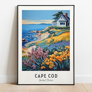 Cape Cod, impression d'art mural voyage aux États-Unis, Cape Cod - impression ville des États-Unis, Cape Cod, cadeau de voyage aux États-Unis, Cape Cod, art mural