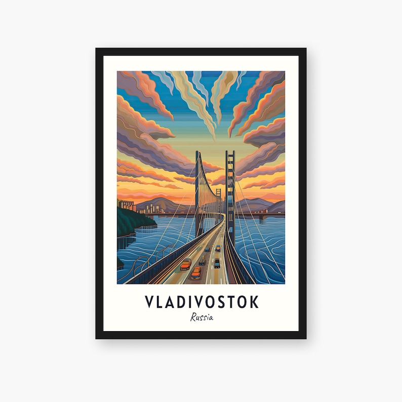 Vladivostok Travel Print, Vladivostok Russia Travel Gift, Printable City Poster, Digital Download, Wedding Gift, Birthday Present image 1