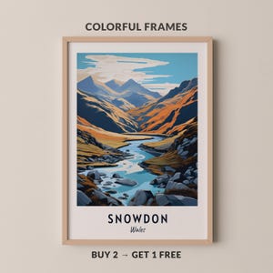 Snowdon Travel Poster Snowdon Wales Wall Art Wales Print Cityscape Artwork Travel Wall Decor Digital Download Travel Gift