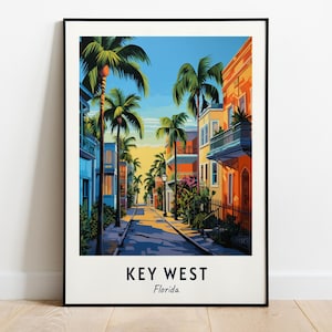 Key West Travel Print Wall Art, Key West - Florida City Print, Key West Travel Gift, Key West City Poster, Digital Download, Travel Gift